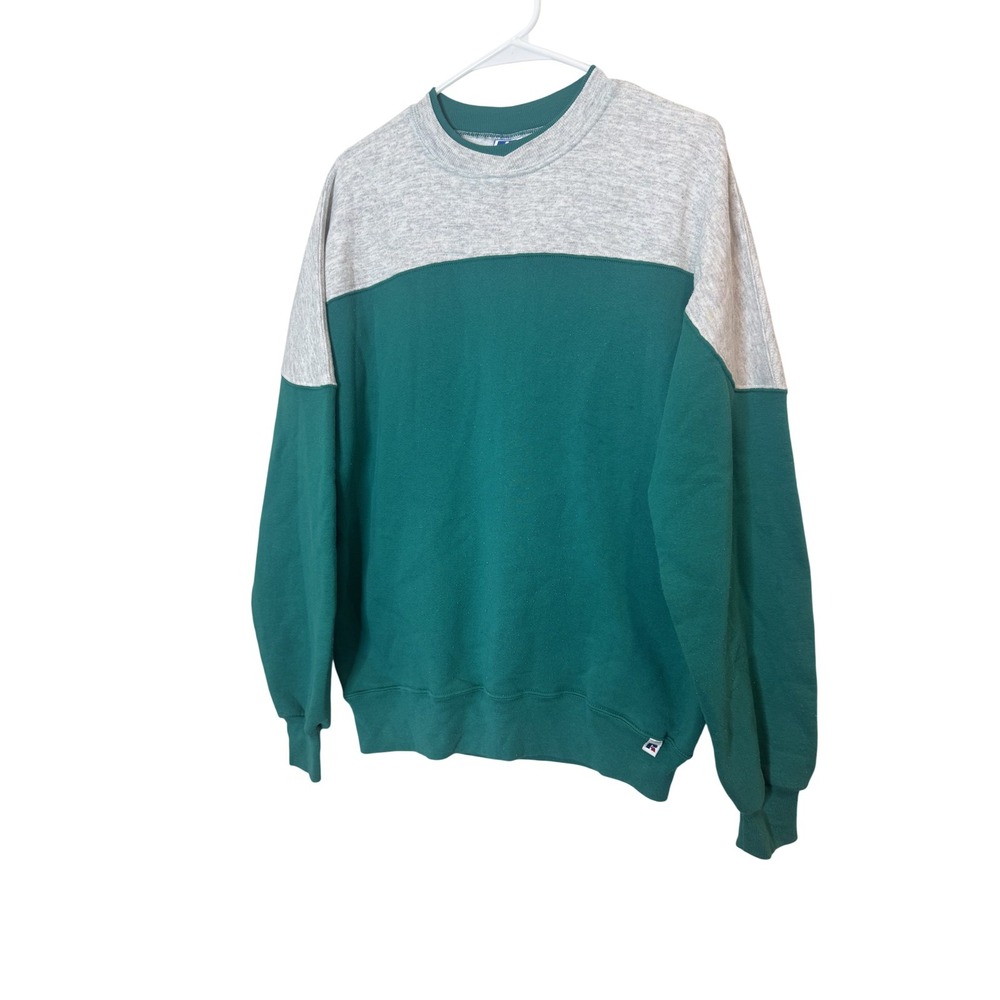 Vintage Russell Athletic Sweatshirt Mens XL Green Crewneck Fleece Made USA 90s